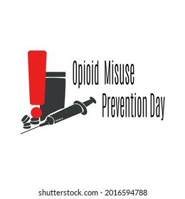Opioid Misuse Prevention Day,  silhouette of dangerous drugs for themed banner vector illustration