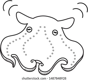 Opisthoteuthis depressa character 
Vector illustration