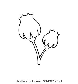 Diseño de iconos de flor de opio. aislado de fondo blanco. ilustración vectorial