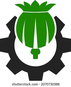 Icono de la industria del opio con estilo plano. Icono aislado de la industria del opio vectorial en un fondo blanco.
