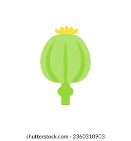 ilustración vectorial del diseño plano de la adormidera de opio