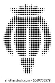 Opium Poppy halftone vector pictogram. Illustration style is dotted iconic Opium Poppy icon symbol on a white background. Halftone pattern is circle points.