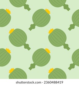 opium poppy seamless pattern vector illustration