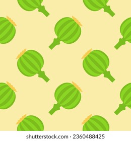 opium poppy seamless pattern vector illustration