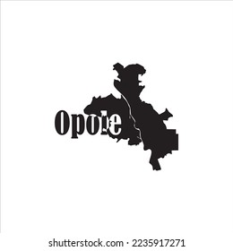 Opole City map and black lettering design on white background