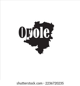 Opole map and black lettering design on white background