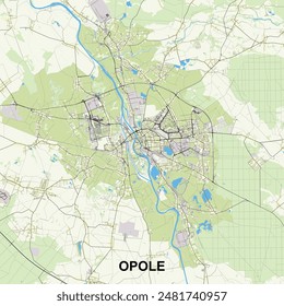 Opole, Poland map poster art