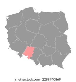 Opole Voivodeship map, province of Poland. Vector illustration.