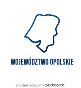 Opole Voivodeship (Województwo opolskie) smooth outline isolated map