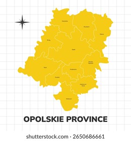 Ilustração do mapa de Opolskie Province. Mapa da província em Polonia