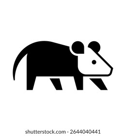 Logotipo Opossum. Design de ícones. Elementos do modelo