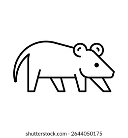 Logotipo Opossum. Design de ícones. Elementos do modelo