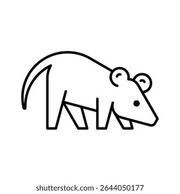Logotipo Opossum. Design de ícones. Elementos do modelo