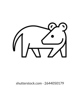 Logotipo Opossum. Design de ícones. Elementos do modelo
