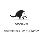 Opossum logo,opossum silhouette logo vector,opossum icon design on a white background