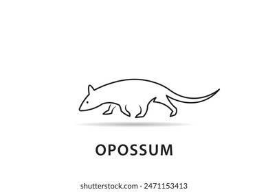 Opossum logo,opossum silhouette logo vector,opossum icon design on a white background