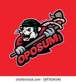 opossum Mascot Logo-Vorlage für den Hafen und das Sportteam