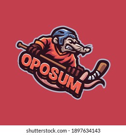 opossum Mascot Logo-Vorlage für den Hafen und das Sportteam