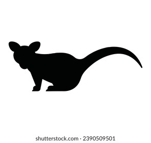 Opossum vector silhouette illustration design.