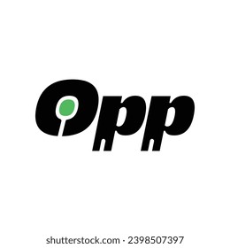 OPP brand name initial letters monogram.