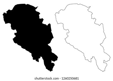 Oppland (Administrative divisions of Norway, Kingdom of Norway) map vector illustration, scribble sketch Oppland fylke map