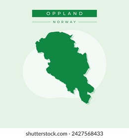 Oppland (Administrative divisions of Norway, Kingdom of Norway) map vector illustration, scribble sketch Oppland fylke map