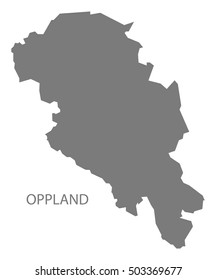 Oppland Norway Map grey