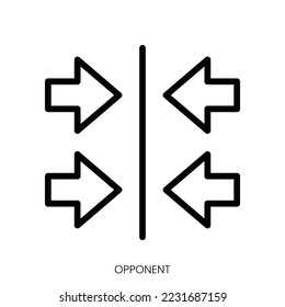 opponent icon. Line Art Style Design Isolated On White Background