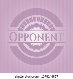 Opponent realistic pink emblem. Vector Illustration. Detailed.