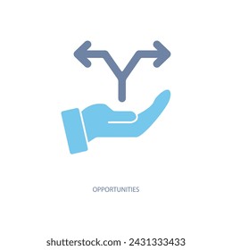 oportunidades icono de línea de concepto. Ilustración de elemento simple. diseño de símbolo de esquema de concepto de oportunidades.