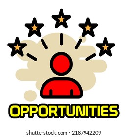 opportunities icon. opportunities sticker design in flat color.