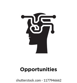 Opportunities icon vector isolated on white background, logo concept of Opportunities sign on transparent background, filled black symbol