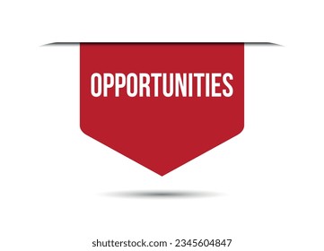 oportunidades de ilustración de banner de vector rojo aislado en fondo blanco