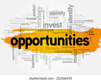 Opportunities word cloud, business concept