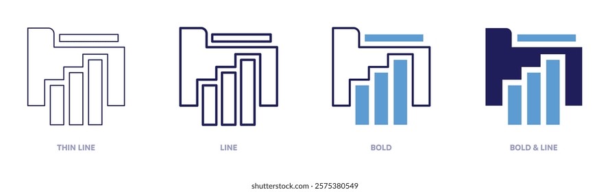 Opportunity analysis icon in 4 different styles. Thin Line, Line, Bold, and Bold Line. Duotone style. Editable stroke.