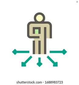 Diseño de icono de vector de oportunidad o elección para el elemento de diseño de concepto de formación empresarial, 48X48 píxeles perfecto y editable trazo.