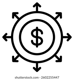 Opportunity Cost icon line vector illustration