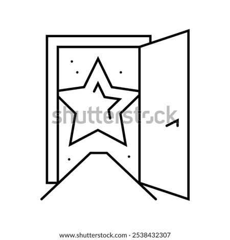opportunity door succes challenge line icon vector. opportunity door succes challenge sign. isolated contour symbol black illustration