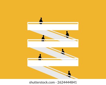 Opportunity, every businessman walks upstairs towards his goal
