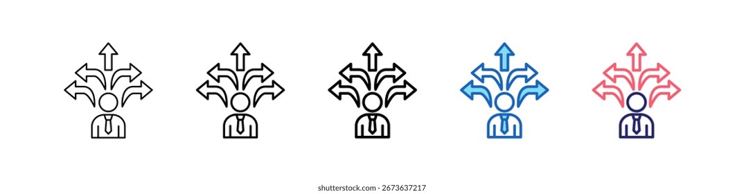 Opportunity icon in 5 different styles set collection.