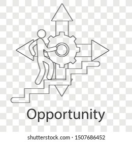 Opportunity icon concept on transparency background. Business idea concept. Line vector illustration use for your web page. 