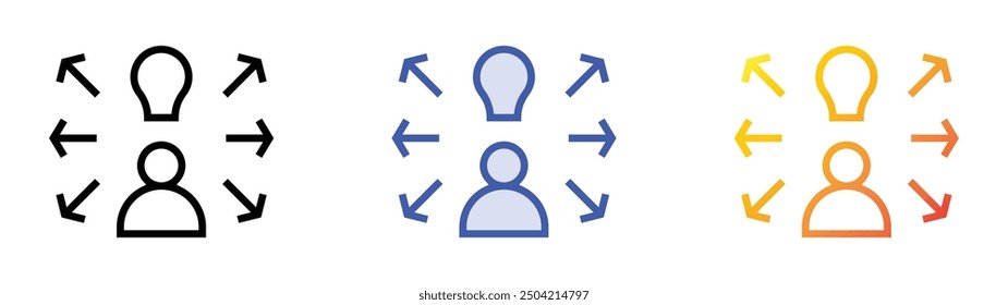opportunity icon. Linear, Blue Fill and Gradient Style Design Isolated On White Background