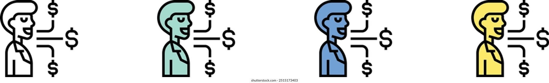 opportunity icon. Outline, Green, Blue and Yellow Style Design Isolated On White Background