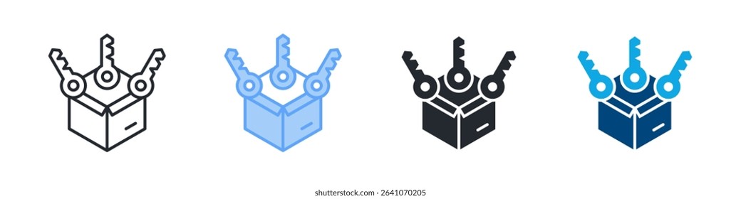 Opportunity Icon Set Multiple Style. Design In Outline, Blue, Glyph, Dual tone