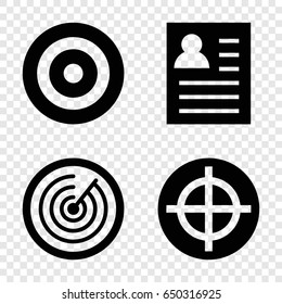 Opportunity icons set. set of 4 opportunity filled icons such as target