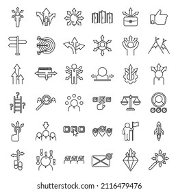 Opportunity icons set outline vector. Step man. Success stairs