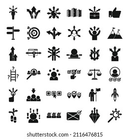 Opportunity icons set simple vector. Step man. Success stairs