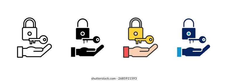 Conjunto de iconos de clave de oportunidad Colección de estilos múltiples