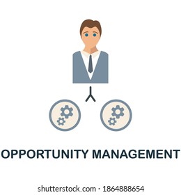 Icono plano de Administración de oportunidades de la colección de administración de reputación. Elemento de línea simple Símbolo de administración de oportunidades para plantillas, diseño web e infografías