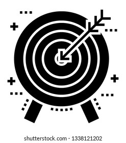 Opportunity management, target icon on glyph vector 